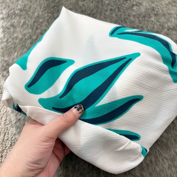 NWT Nine West Tie Front Ruffle Neck Blouse - Picture 7 of 11